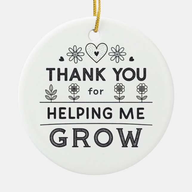 Folded Thank You Card Ceramic Ornament (Front)