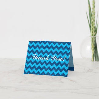 Folded Thank You Card Chevron Blues