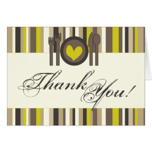Folded Thank You Card China Plate Silverware Place
