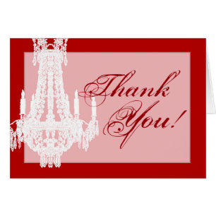 Folded Thank You Card Crystal Chandelier Glitz Gla