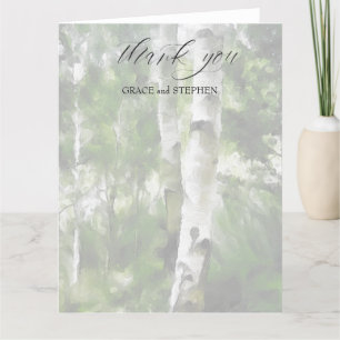 Folded Thank You Card Custom Aspen Tree
