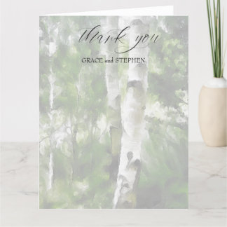 Folded Thank You Card Custom Aspen Tree