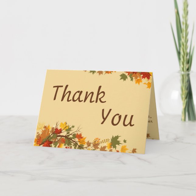 Folded Thank You Card Foliage Branch (Front)