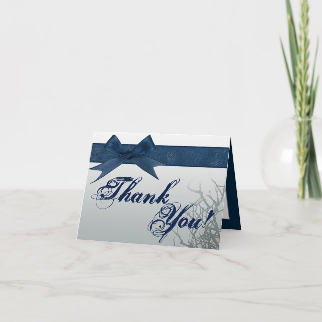 Folded Thank You Card Frosted Glass Cracked Mirror (Front)