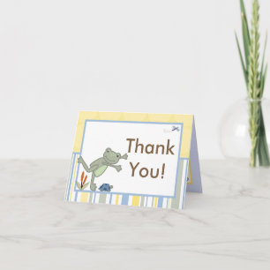 Folded Thank you Card Leap Frog Turtle Bee