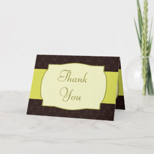 Folded Thank You Card Light/Olive Green Chandelier