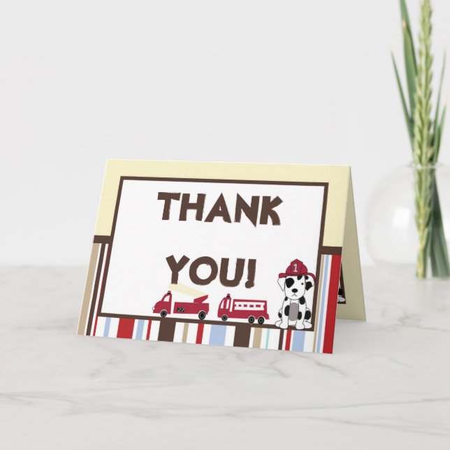 Folded Thank You Card Nojo Fire Engine (Front)