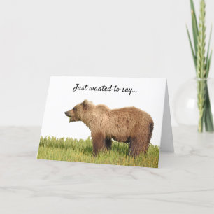 Folded Thank You Card of grizzly bear