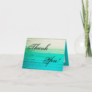 Folded Thank You Card Ombre Blue Frosting