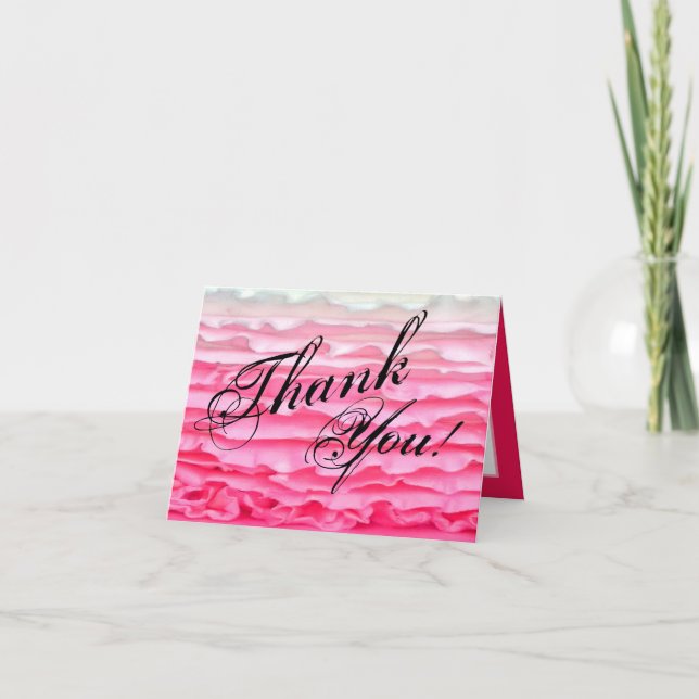 Folded Thank You Card Ombre Stripe Pink Frosting (Front)