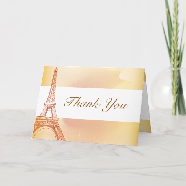 Folded Thank You Card Paris Peach (Front)