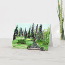 Folded Thank You Card Peaceful Stream