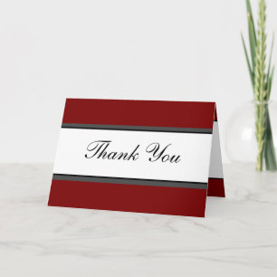 Folded Thank You Card Peacock Red Black White