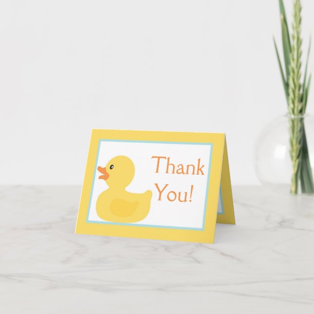 Folded Thank you Card Rubber Ducky Bubbles (Front)