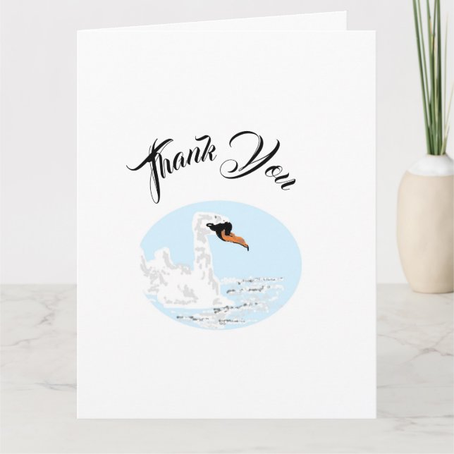 Folded Thank you Card : Swan (Front)