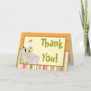Folded Thank You Card Tropical Punch