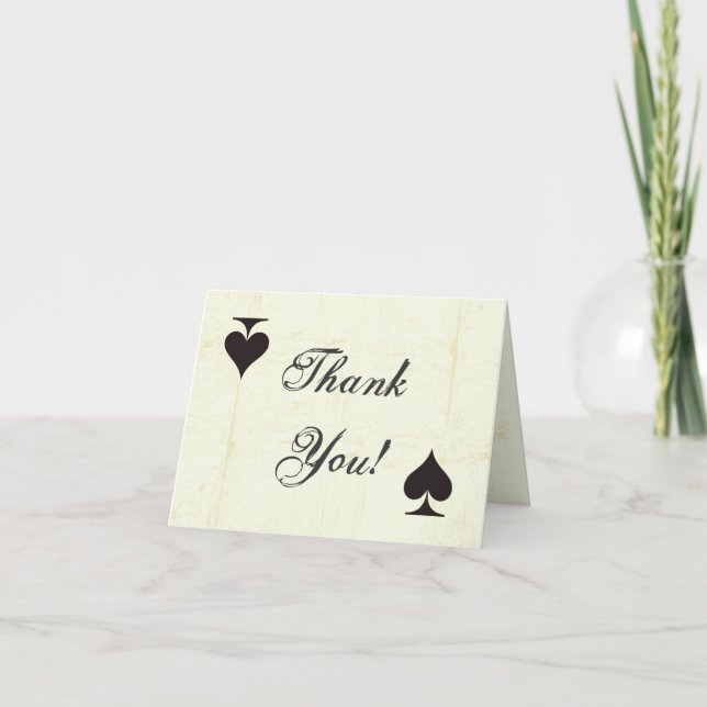 Folded Thank You Card Vintage Casino Love (Front)