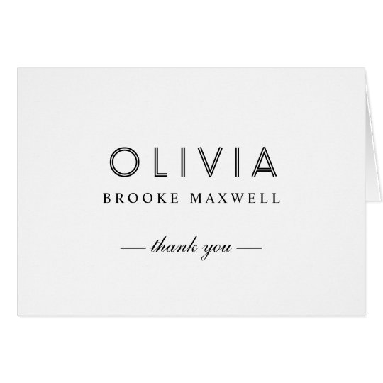 Folded Thank You Note Cards | Black and White