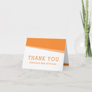 FOLDED THANK YOU simple modern bold bright orange Card