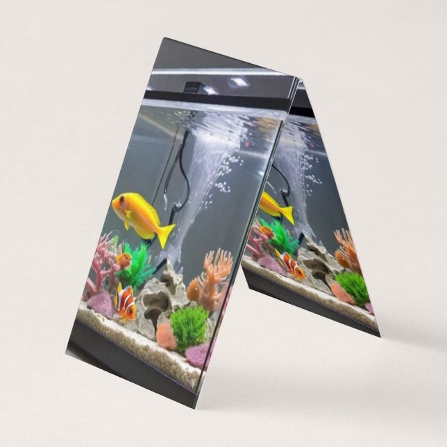 FOLDED VERTICAL TENT.A FISH TANK DISIGN FRON BACK  BUSINESS CARD (Front)