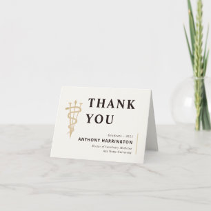 Folded Veterinary Thank you Black Gold