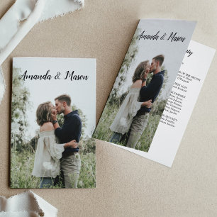 Folded Wedding Program Booklet With Photo