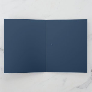 Folded Wedding Thank You Card Navy Silver Gold