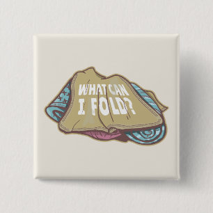 Folding clothes, laundry day 2 inch square button