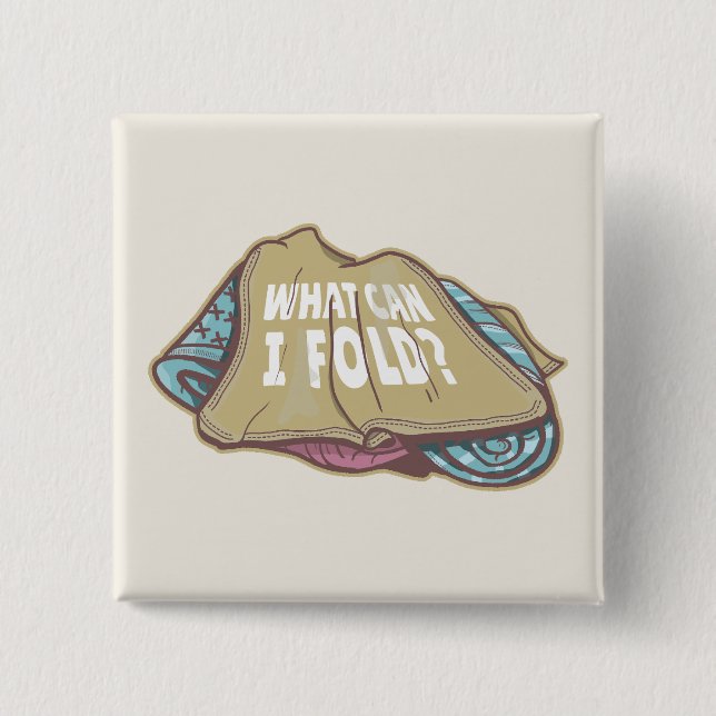 Folding clothes, laundry day 2 inch square button (Front)