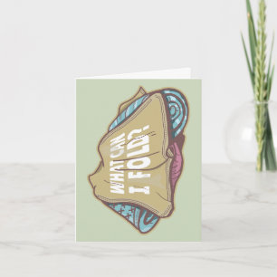 Folding clothes, laundry day card