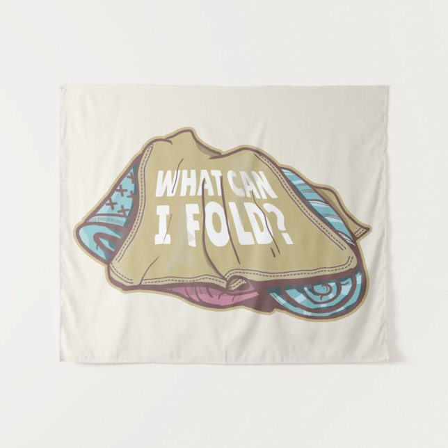 Folding clothes, laundry day tapestry (Front (Horizontal))