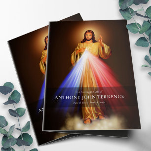 Folding Funeral Program Divine Mercy