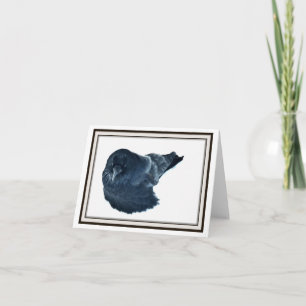 Folding Greeting Card - Crow in Winter Cloak