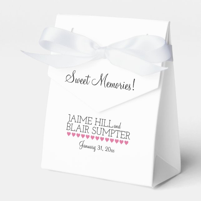 Foldover Cake Bag Typography Pink Heart Favor Box (Front Side)