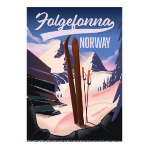 Folgefonna norway ski poster. photo print