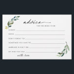Foliage advice for the bride to be cards<br><div class="desc">Gorgeous foliage advice cards for the bride to be. For more advanced customisation of this design, e.g. changing layout, font or text size please click the "CUSTOMIZE" button above. Please contact me for any questions!</div>