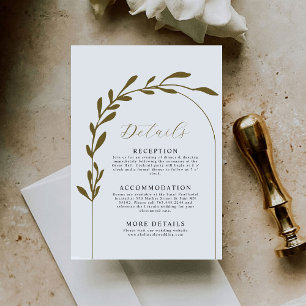 Foliage Arch Minimal Wedding Details Enclosure Card