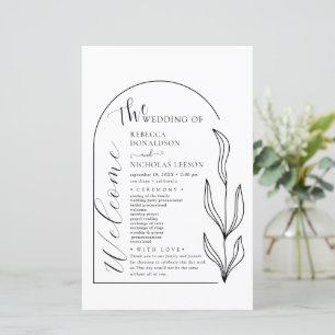 Foliage Arch Text Script Wedding Program
