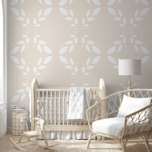 Foliage Beige Pattern Wallpaper