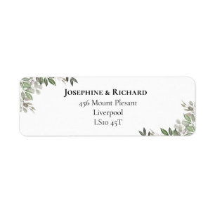 Foliage Bouquet Return Address Label