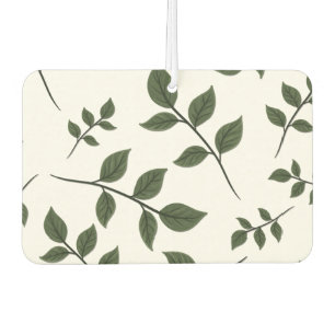 Foliage Branches with Green Leaves on White Air Freshener