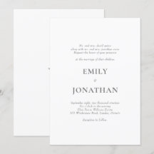 Foliage Classic simple Wedding Invitation