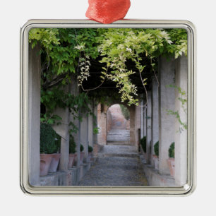 Foliage Covered Walkway, Spain Metal Ornament