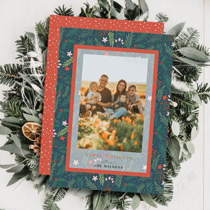 Foliage de Noël Marine Carte photo de vacances ble