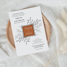 Foliage délicat | Terre cuite | Invitation de mari