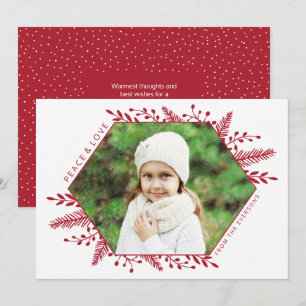 Foliage d'hiver Carte photo horizontal   Rouge