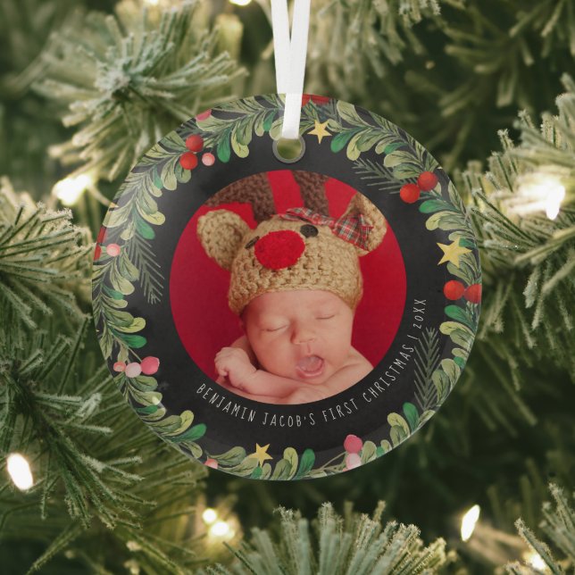 Foliage d'hiver | Premier ornement de Noël du bébé (Insitu)