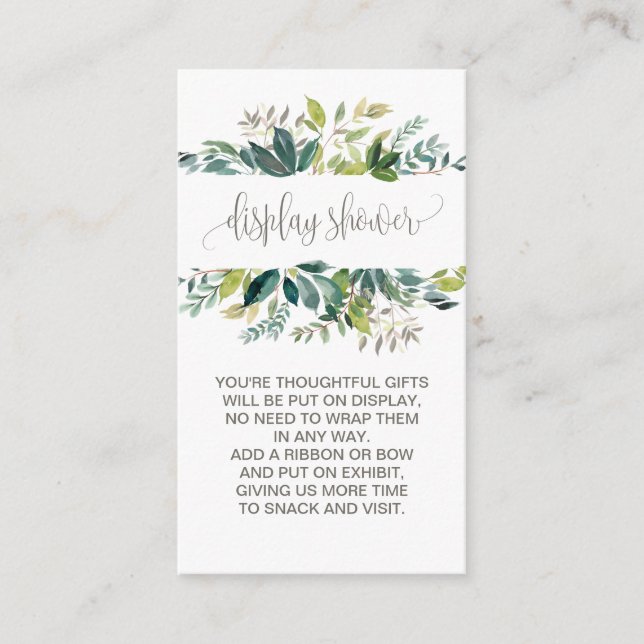 Foliage Display Shower Enclosure Card (Front)