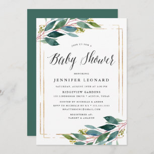 Foliage doux   Invitation Baby shower