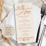 Foliage Duet Cream Botanical Wedding Menu Card<br><div class="desc">Botanical wedding menu in a duet of cream and burnt orange, to complement your wedding colour theme. A watercolor design decorated with leaves and foliage in shades of rust cinnamon cream almond yellow and gold. The template is set up for you to personalize with your set menu or meal options....</div>